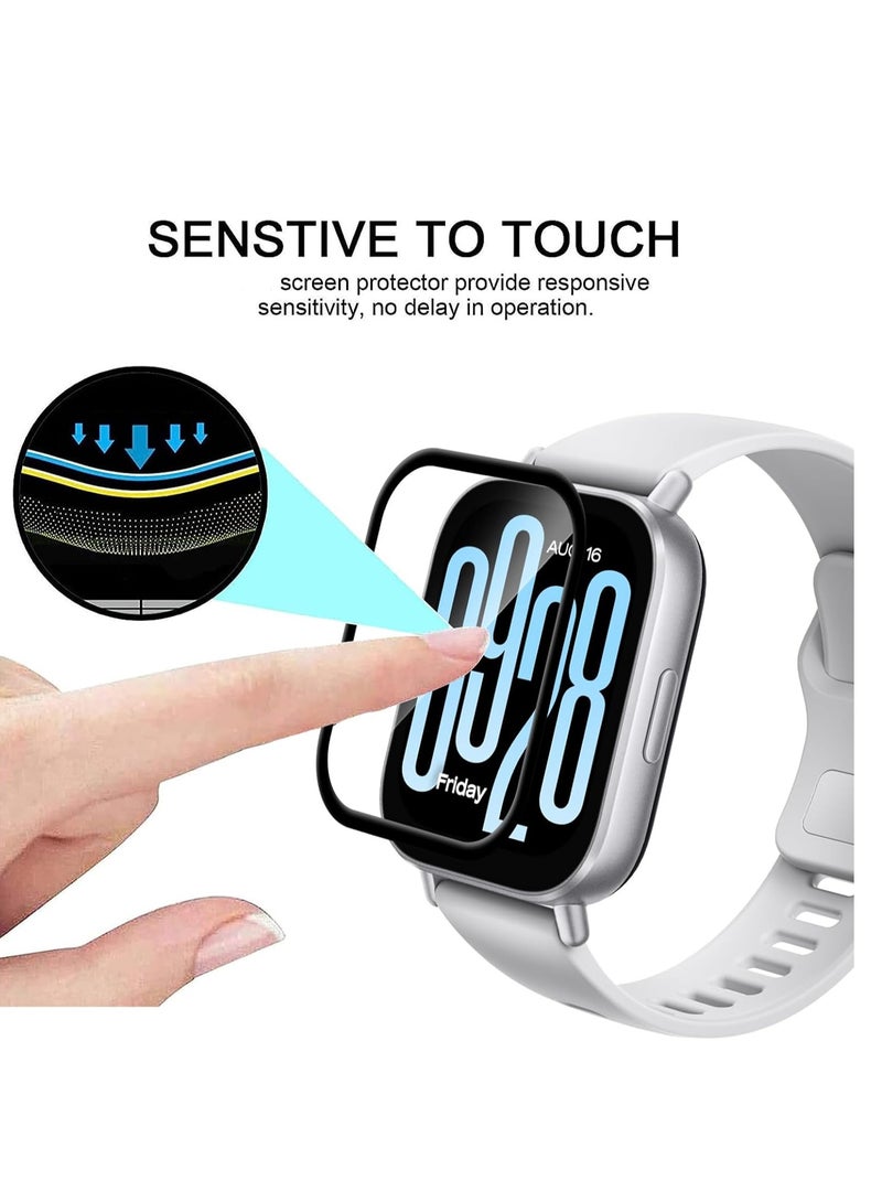 واقي شاشة لساعة Xiaomi Redmi Watch 5 Active، [3 قطع] غشاء TPU مرن بدون فقاعات، مضاد للخدش وغشاء عالي الدقة لساعة Xiaomi Redmi Watch 5 Active - Image 4