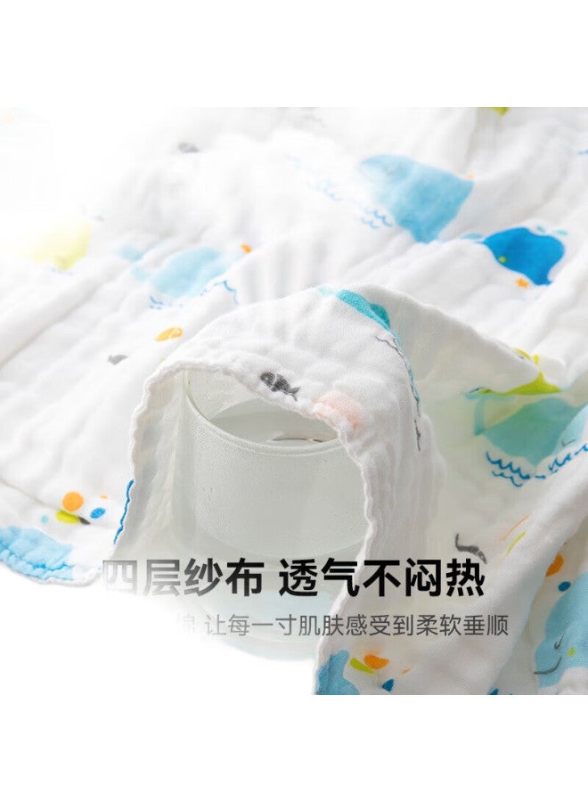 Sanli Antibacterial 4-Layer Pure Cotton Baby Muslin Bath Towel, Class A, For Newborns And Children, Bath Towel, 95*95Cm - Image 2