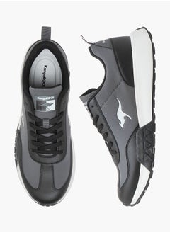 Men's Logo Print Shoes with Lace-Up Closure
