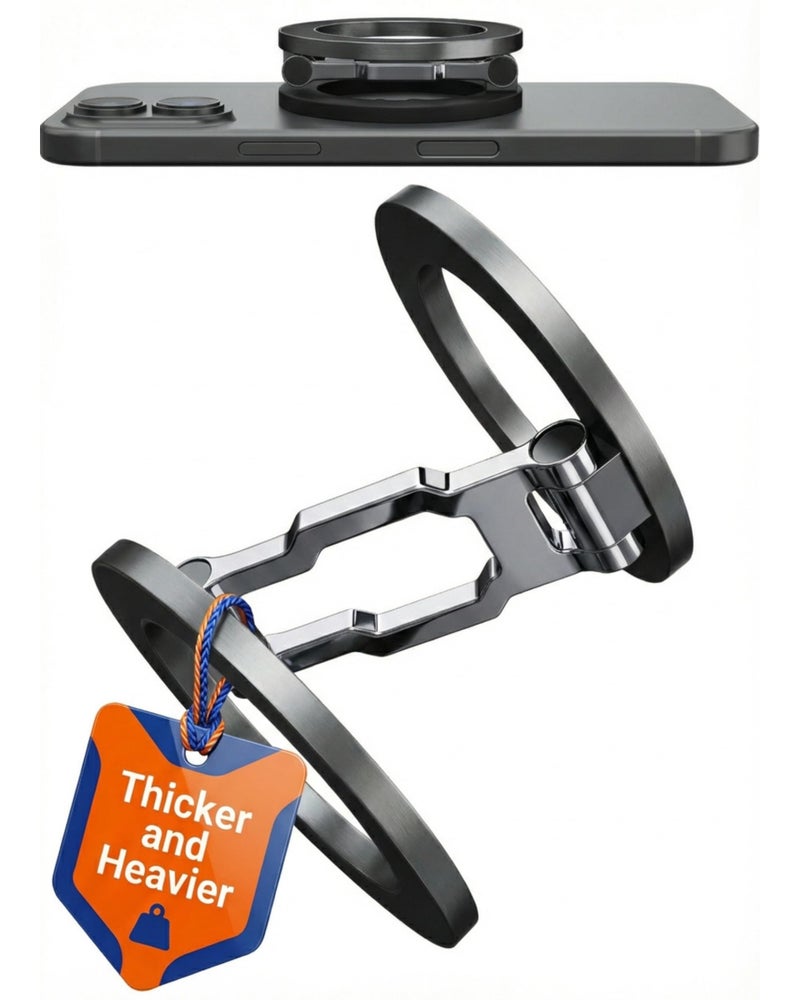 BLAUBECK Thick Gym Magnetic Phone Mount & Stand â€“ Dual-Sided Strong Magnet Holder for MagSafe & Android â€“ All Metal Zinc Alloy â€“ Adjustable Kickstand â€“ Attaches to Metal Surfaces â€“ Not Pocket Size - Image 1