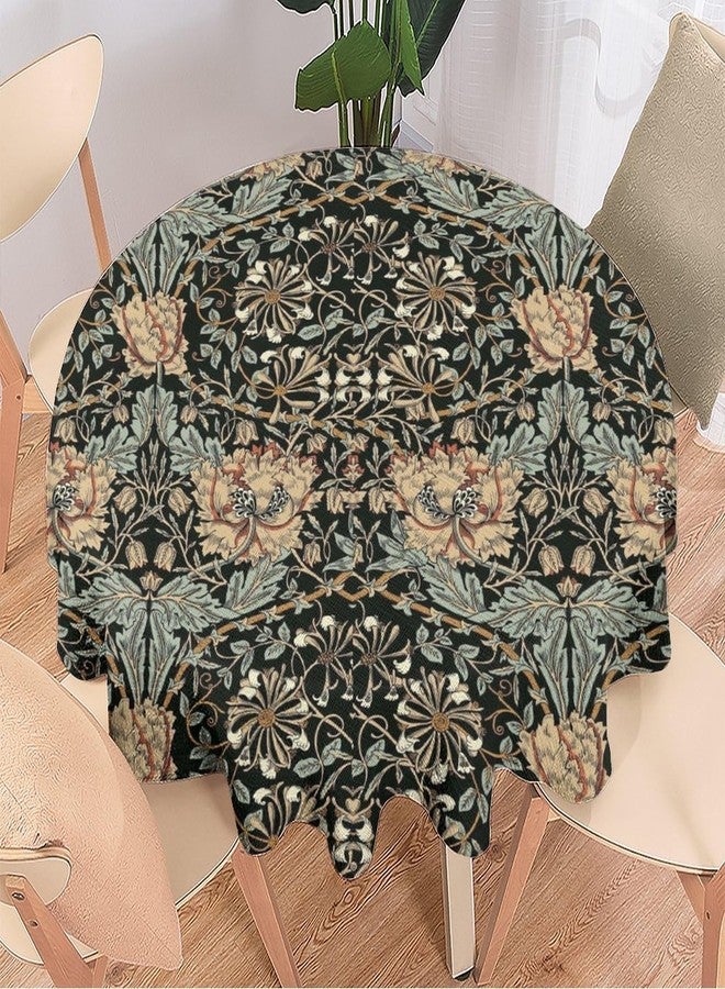 JanJCurt مفرش طاولة من تصميم ويليام موريس، بنمط بوهيمي ريفي مزين بالزهور، مناسب لتزيين المنزل والحفلات وغرفة الطعام والمطبخ، مقاس 70 × 70 بوصة. - Image 2