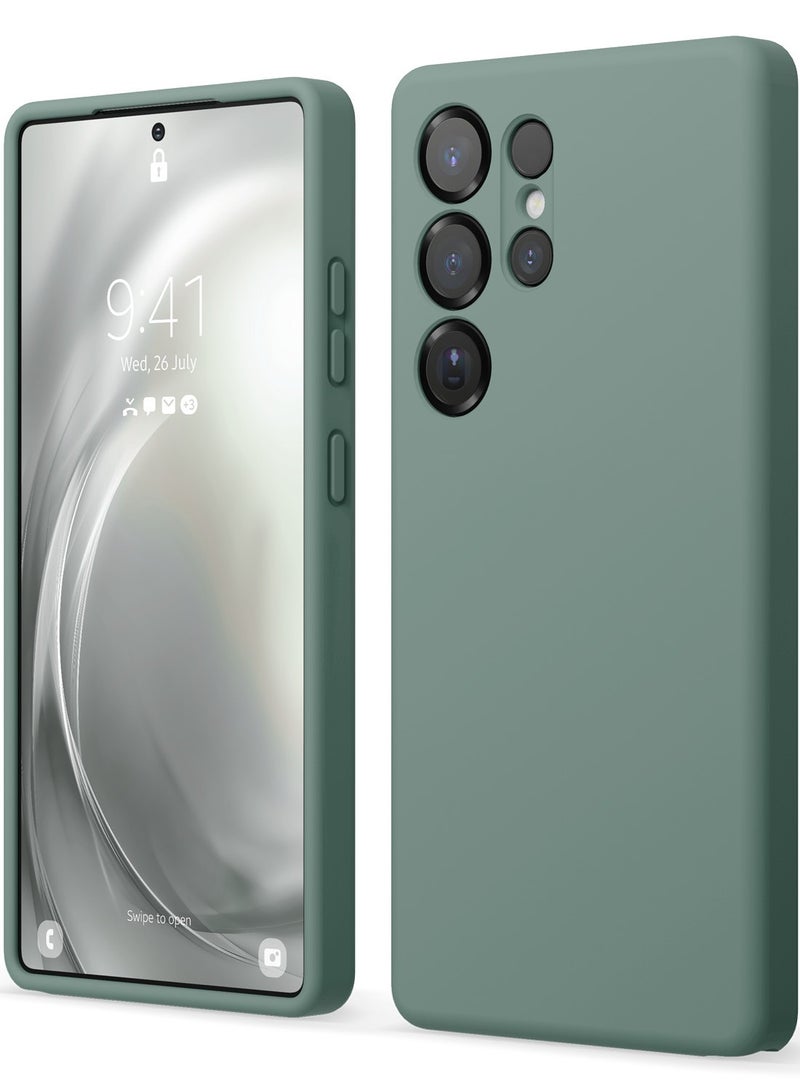 Elago Liquid Silicone for Samsung Galaxy S25 ULTRA Case Cover Full Body Screen Camera Protective, Shockproof, Slim, Anti-Scratch Soft Microfiber Lining - Midnight Green - Image 1