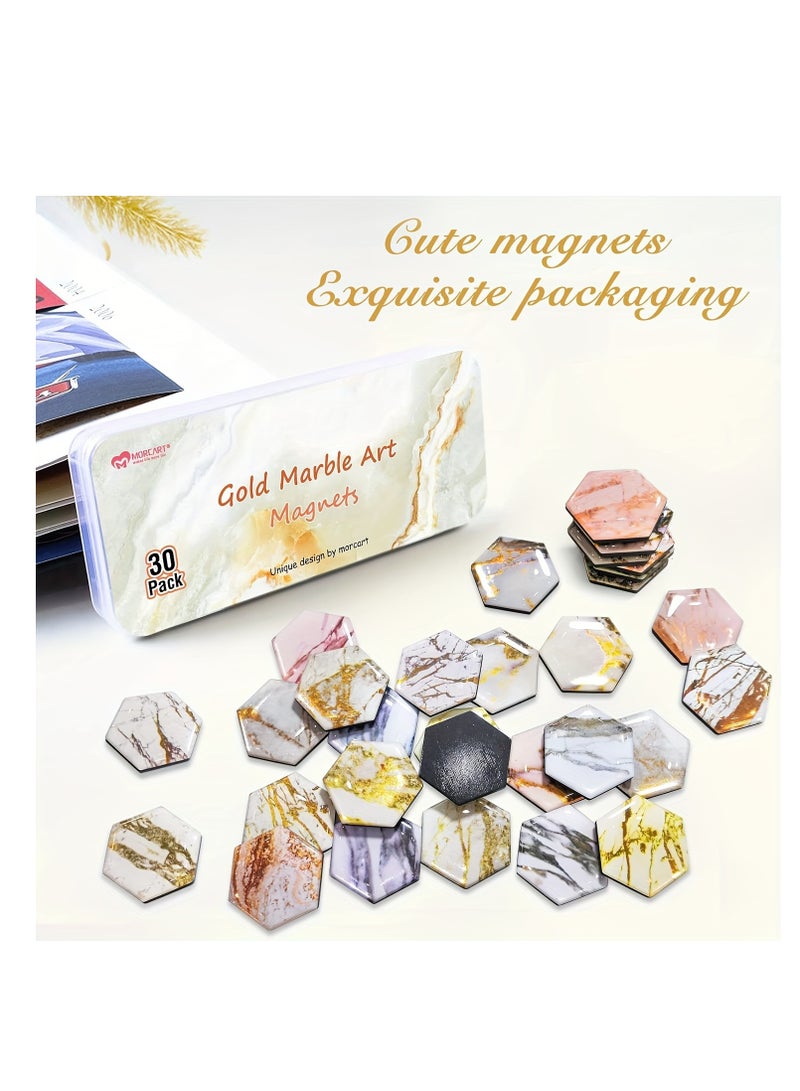 None/Brand 30PCS Hexagon Magnets Fridge Cute Magnets for Locker Refrigerator Whiteboard Cabinet Office Kitchen Blackboard Decorative Bronzing Art for Adult - Image 3
