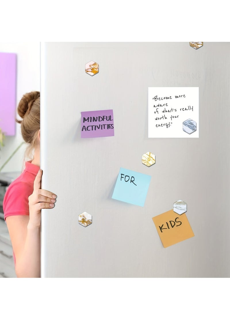 None/Brand 30PCS Hexagon Magnets Fridge Cute Magnets for Locker Refrigerator Whiteboard Cabinet Office Kitchen Blackboard Decorative Bronzing Art for Adult - Image 5