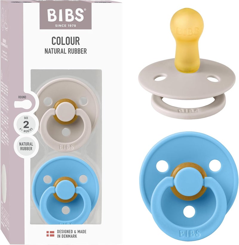 BIBS Colour Pacifier 2-Pack - Natural Rubber - Image 1
