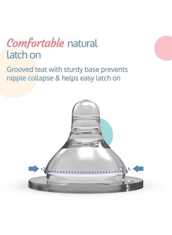 Luvlap Anticolic Natura Flo Teat Nipple For Wide Neck Bottle 4Pcs Slow Flow 0M+  - Image 3