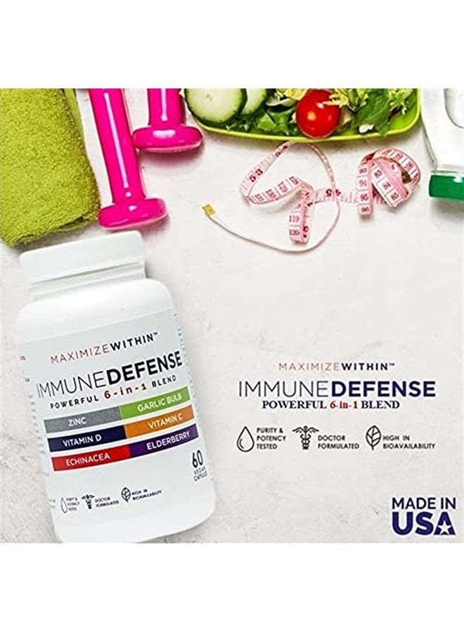 Maximum Slim Powerful 6-in-1 ImmuneDefense Supplement with Zinc, Vitamin C, Elderberry, Vitamin D, Echinacea, & Garlic - Image 3