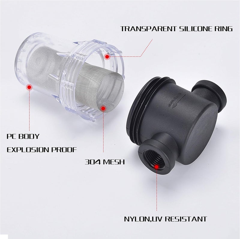 IMXMI Water Filter, 1/2''Twist-On Pipe Strainer, Nylon PA66 cover, PC bowl, 304 Stainless Screen(1/2''80 Mesh Female water filter) - Image 4