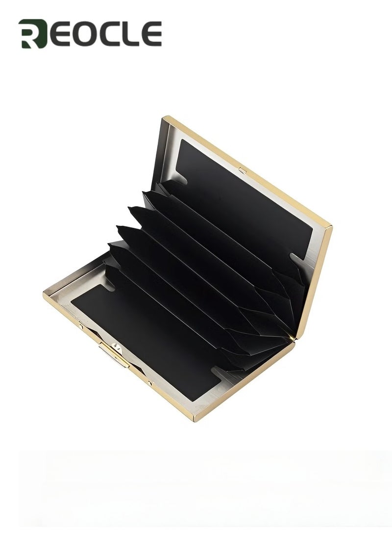 REOCLE Metal Card Holder Wallet Ultra Thin Stainless Steel Metal Wallets RFID Blocking Credit Card Wallet Holder Best Card Protector for Men & Women  - Image 5