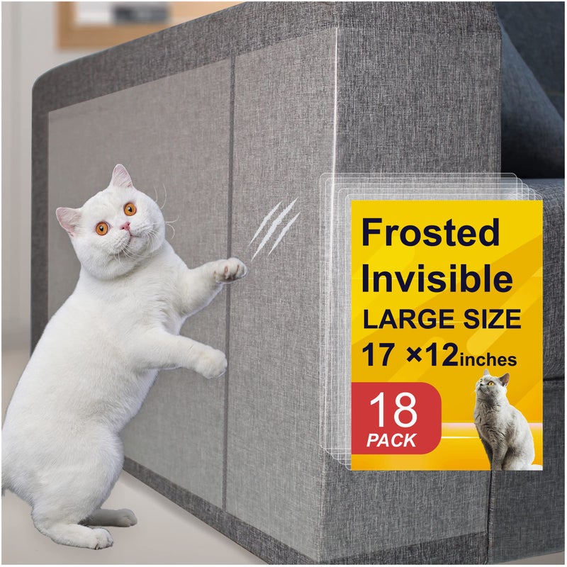 AOUKAR AntiCat Scratch Furniture Protector from Cats scratching18Pack Clear Sofa Guard Tape for Couches Deterrent Pet Protection Film to Stop Cats Clawing Corners Edges - Image 2
