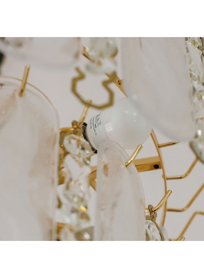 DANUBE HOME Danube Home Madrid Crystal Chandelier For Bedroom| 12- Lights Indoor Lighting Fixture With E14 Socket| Metallic Frame Ceiling Light| Hanging Lights|Pandent Light| L60xW60xH62cm (1 Year Warranty)  - Image 3