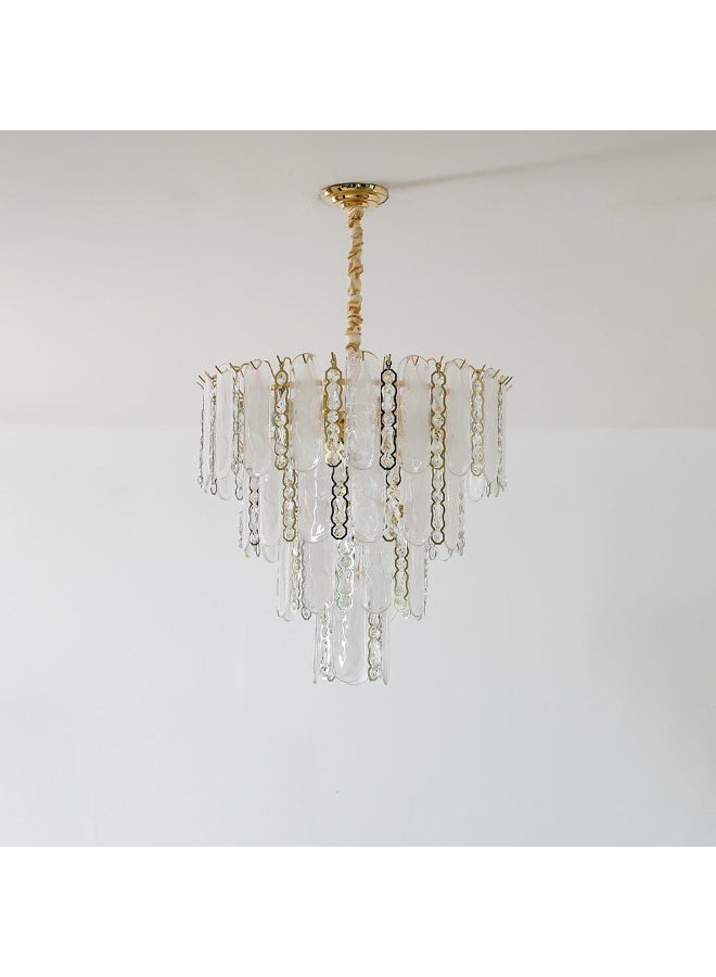 DANUBE HOME Danube Home Madrid Crystal Chandelier For Bedroom| 12- Lights Indoor Lighting Fixture With E14 Socket| Metallic Frame Ceiling Light| Hanging Lights|Pandent Light| L60xW60xH62cm (1 Year Warranty)  - Image 1