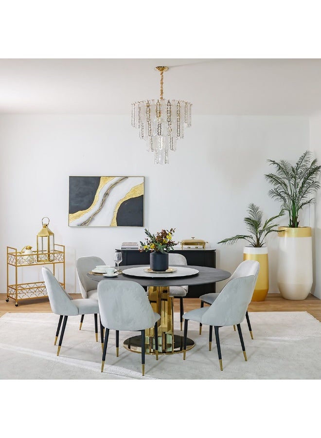 DANUBE HOME Danube Home Madrid Crystal Chandelier For Bedroom| 12- Lights Indoor Lighting Fixture With E14 Socket| Metallic Frame Ceiling Light| Hanging Lights|Pandent Light| L60xW60xH62cm (1 Year Warranty)  - Image 5
