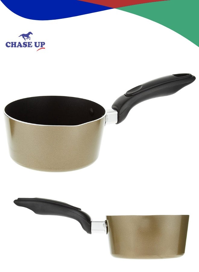 Chase Up Non-Stick Milk Pan – 14cm/1 Litre Saucepan – Pouring Spout with Ergonomic Handle - Tea Pan Saucepan Milk Pot – Ideal as Coffee pot, Tea pot, Milk pot & a Small saucepan - Image 1