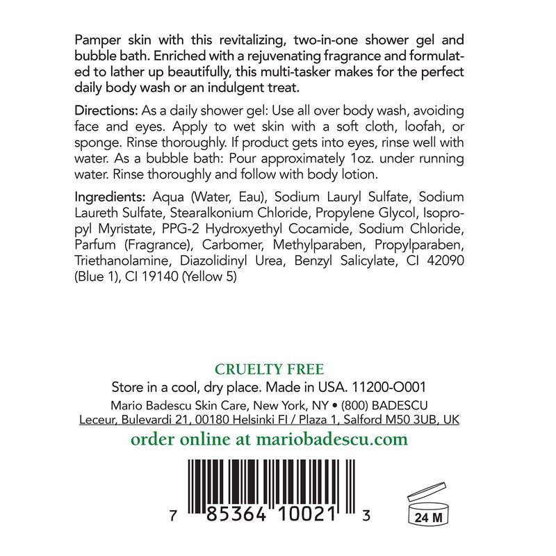 Mario Badescu Seaweed Bubble Bath & Shower Gel - 2-in-1 Daily Moisturizing Body Wash for Men and Women - Body Care Enriched with Marine-Like Fragrance - Revitalizes Skin from Head to Toe, 16 Fl Oz - Image 2