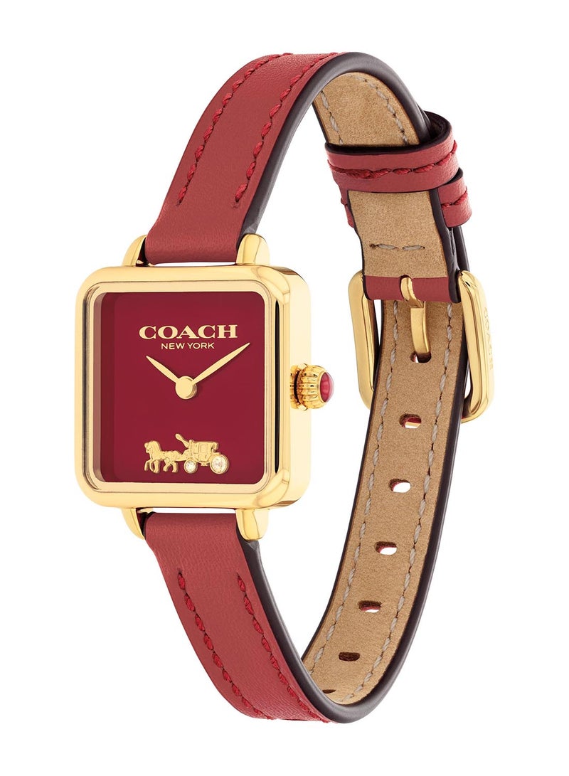 COACH Women's Analog Square Shape Leather Wrist Watch 14504226 - 22 Mm - Image 1