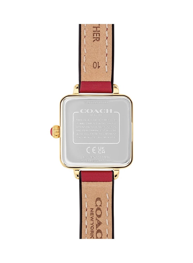 COACH Women's Analog Square Shape Leather Wrist Watch 14504226 - 22 Mm - Image 3