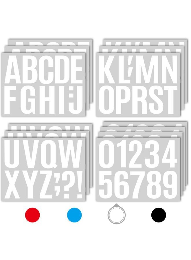 Seloom 13 Sheets Alphabet Stickers,4 Inch Large Vinyl Letter Number Stickers Self Adhesive,Waterproof Numbers Alphabet Letters Labels for DIY Crafts,Mailbox,Notebook,Door,Water Bottles,Car(White) - Image 1