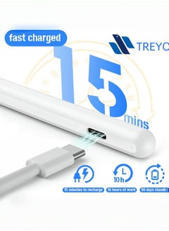 TREYO All-New 2nd Gen Precision Stylus Pen for Apple iPad 2018 & Later | Fast Charging, Palm Rejection, Magnetic Attachment – No Bluetooth Needed, Ready to Use for an Effortless Experience (White)  - Image 4
