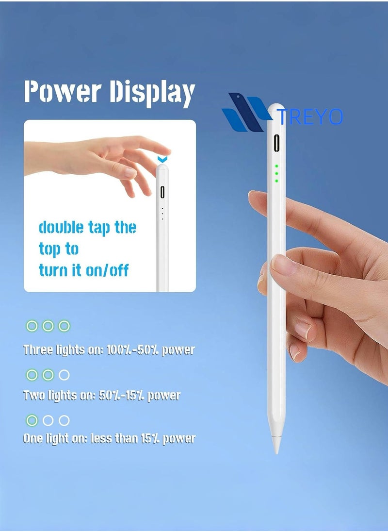 TREYO - All-New 2nd Gen Precision Stylus Pen for Apple iPad 2018 & Later | Fast Charging, Palm Rejection, Magnetic Attachment – No Bluetooth Needed, Ready to Use for an Effortless Experience (White) - Image 1