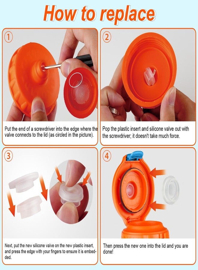 gocola Dispensing Valves Compatible with Gatorade Water Bottle - 6pcs Silicone Valve and Plastic Insert with Screwdriver, Replacement Accessories for Gatorade Gx Water Bottle Gatorade 32oz Bottle - Image 5