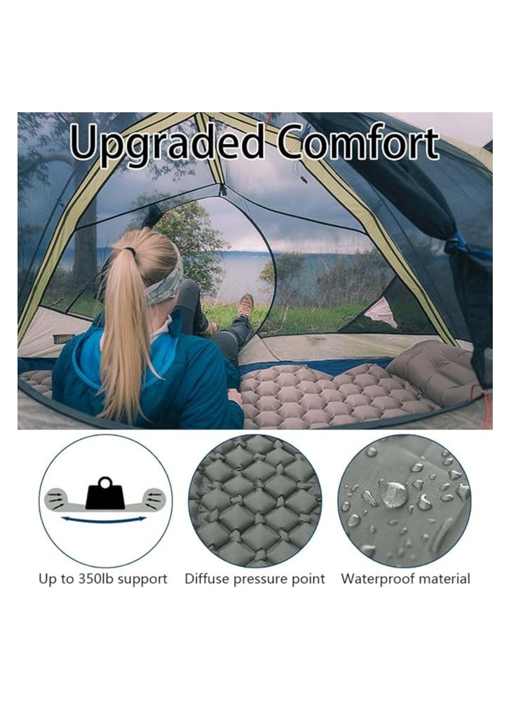 Generic EqiEch Camping Sleeping Pad,Ultralight Inflatable Camping Mattress,Durable Waterproof Camping Mat,with Pillow Built-in Pump,Portable Compact Sleeping Pad for Tent,Backpacking,Traveling,Hiking(Grey)  - Image 3