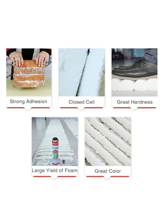 Generic - 750ML PU Foam Spray - High-Performance Polyurethane Expanding Foam Sealant - Ideal for Insulation, Soundproofing, and Filling Gaps - Waterproof, Weather-Resistant, and Easy to Apply - Great for Home Repair, DIY Projects, and Construction - Image 1