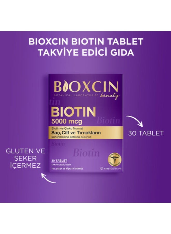 BIOXCIN Biotin 5000 mcg Tablets – Hair Growth, Skin Glow & Nail Strength – 30 Count - Image 4