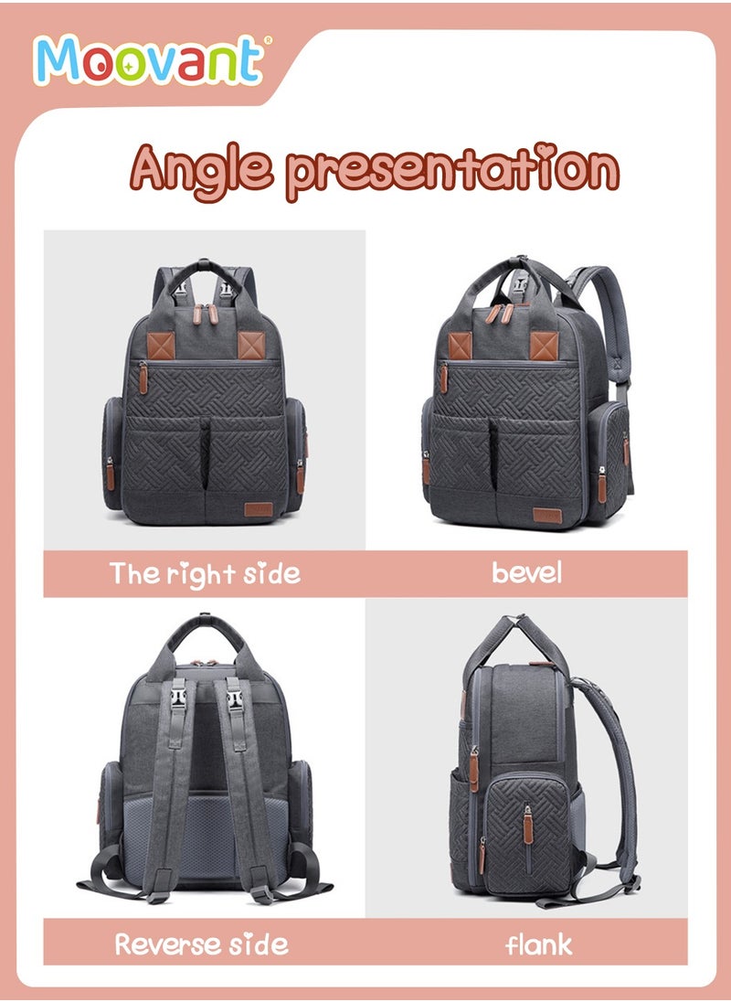 Baby Diaper Bag, Waterproof Baby Stroller Backpack, Multi-Pocket Diapers Changing Backpacks, Fashion Mommy Backpack, Pregnant Women Travel Baby Care Bags for Newborn Mother/Father, Grey - pzsku/Z5EC395D8650904D73E1EZ/45/_/1713177899/fee04108-180e-4e51-80c0-5a153f3216fb