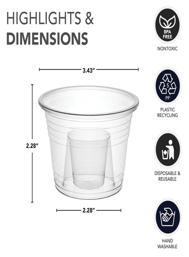 Party Essentials Plastic Bomber Cups, Jager Bomb Shot Glasses, 3 oz. Clear, 50 Ct - Image 2