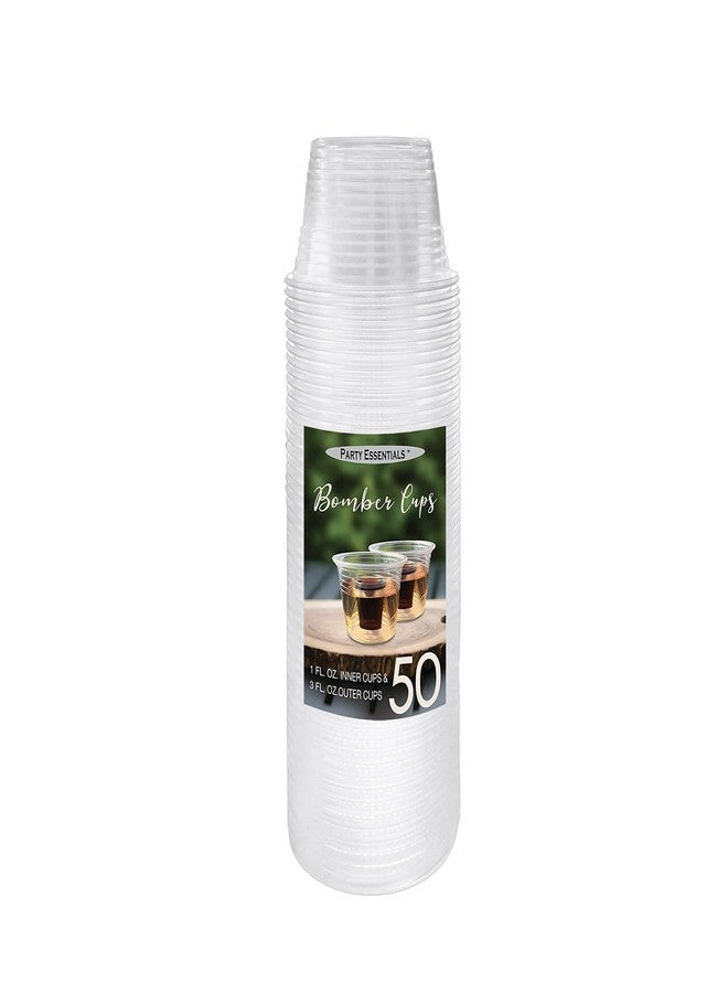 Party Essentials Plastic Bomber Cups, Jager Bomb Shot Glasses, 3 oz. Clear, 50 Ct - Image 3