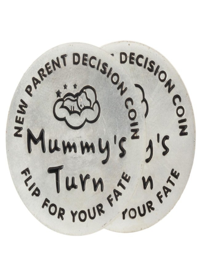 Artisan Owl Coin Flips - Challenge Coin Decision Maker - Souvenir Commemorative Coins - Perfect Divination Flip Coin, Party, Game and Decision Coin - 40x3mm (Daddy's Turn|Mummy's Turn (New Born)) - Image 1