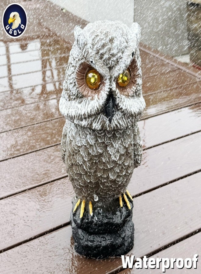 Ugold Solar Powered Owl with Motion Detection, Silent Mode, Flashing Eyes, Rotatable Head and Realistic Hoots, Plastic Owl Decoration for Home, Garden, Patio and Fence - Image 4
