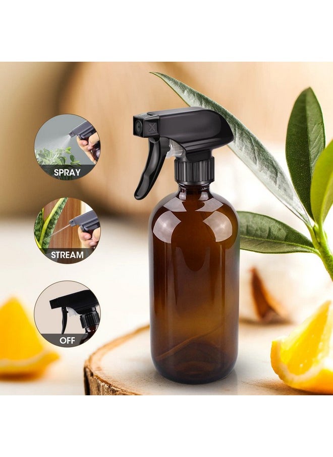 Wedama Wedama Amber Glass Spray Bottles, 16 oz Glass Spray Bottles for Cleaning Solutions and Essential Oils, Refillable Empty Spray Bottle with Adjustable Nozzles for Alcohol, Plant and Hair Care (1 Pack)  - Image 2