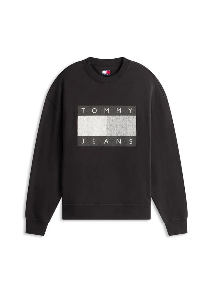 TOMMY JEANS  90S Distressed Flag Crew Neck Sweatshirt for Men | Best Price UAE