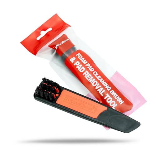 Maxshine 2 in 1 Foam Pad Cleaning Brush & Pad Removal Tool Set - Dual-Function Stiff Bristle Brush & Cleaning Pad for Car Buffing Pads - Easy Grip and Carry - Detailing Accessories & Supplies - Image 1