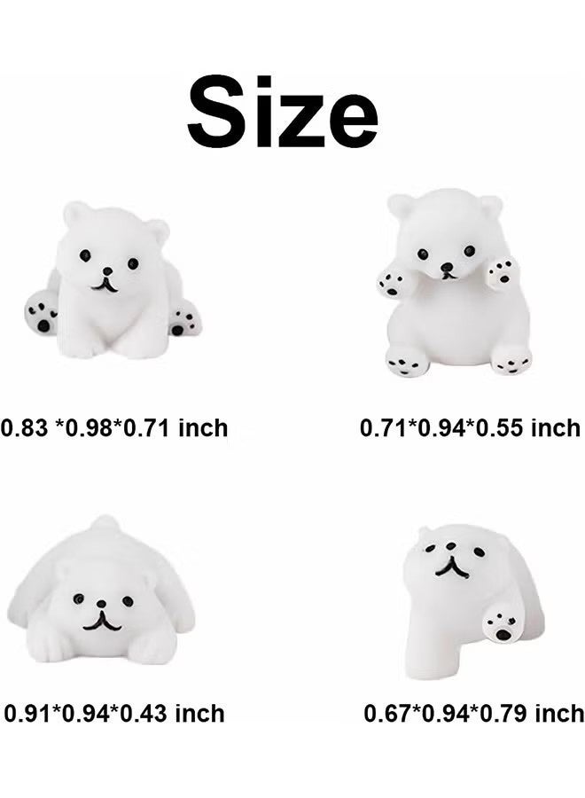 واي جيه ملحقات مرآة الرؤية الخلفية الظريفة للسيارات الدب القطبي لوحة القيادة الداخلية زينة السيارة هدايا مضحكة للزينة الداخلية لمرآة السيارة الظريفة (4 قطع) - Image 4