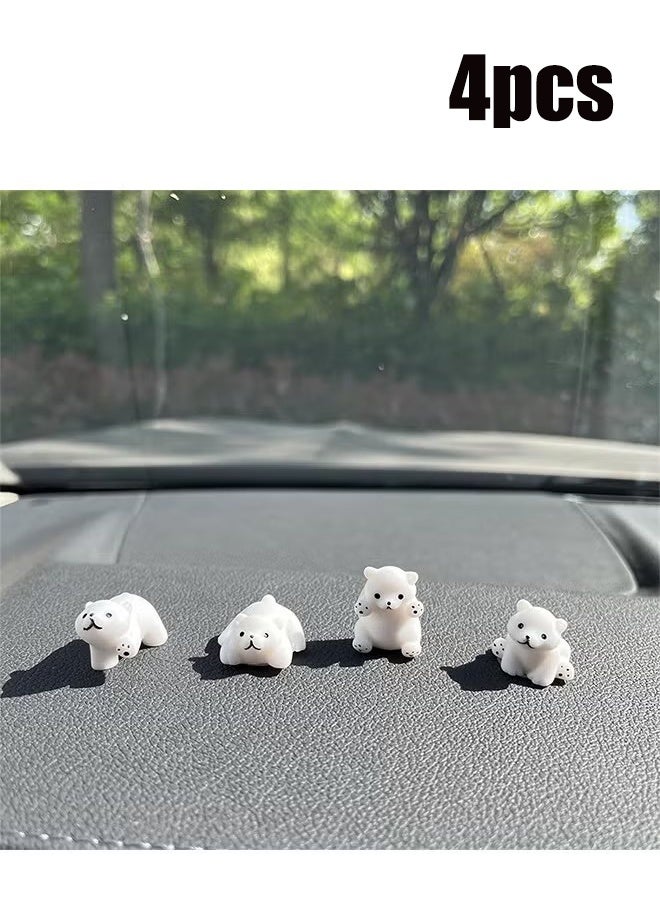 واي جيه ملحقات مرآة الرؤية الخلفية الظريفة للسيارات الدب القطبي لوحة القيادة الداخلية زينة السيارة هدايا مضحكة للزينة الداخلية لمرآة السيارة الظريفة (4 قطع) - Image 1
