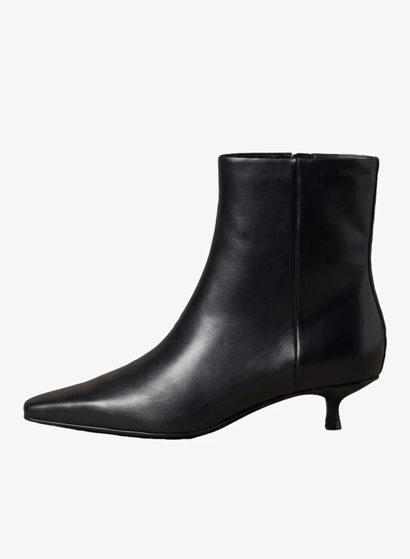 Calvin Klein Leather Kitten Heel Ankle Boots