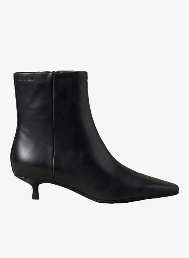 Calvin Klein Leather Kitten Heel Ankle Boots