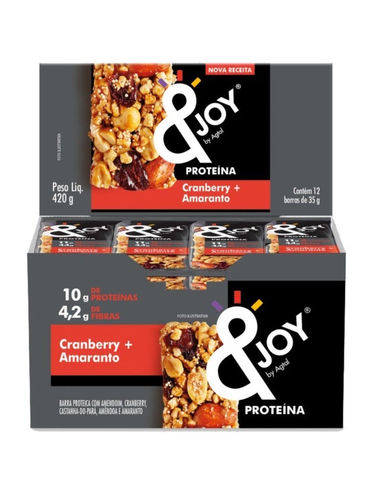 Enjoy Snacks Nuts Bar Protein Zero Sugar Cranberries and Amaranth (Pack of 12) - Image 1