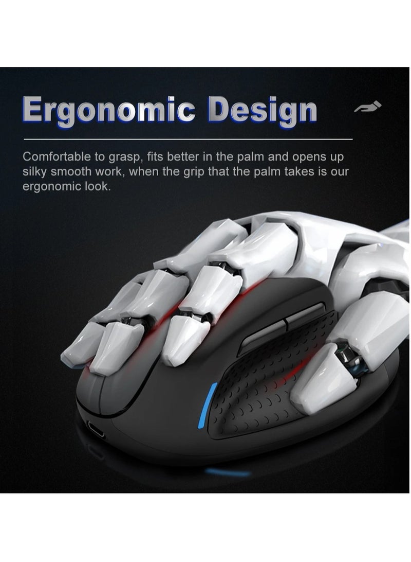 إي-يوسو ماوس عمودي مريح X-45 USB يدعم البلوتوث 2.4 جيجا هرتز Paw3212 4800 نقطة في البوصة لأجهزة الكمبيوتر المحمولة وأجهزة الألعاب - Image 2