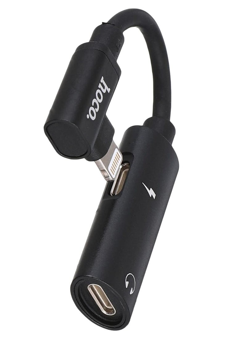 HOCO LS18 dual lightning digital audio converter- black - Image 1