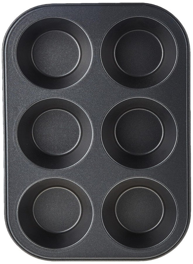 Home Maker Cup Jumbo Muffin Pan 6-Pieces, Black - Image 2
