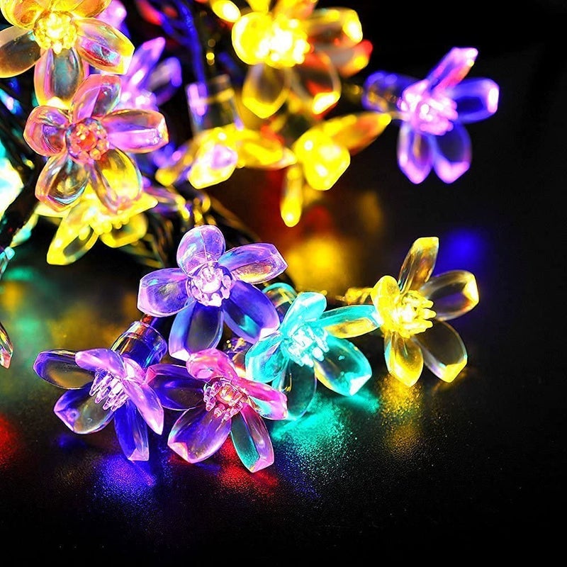VELOCIOUS Velocious 16 Flower LED Curtain String Window Lights Indoor Outdoor Decoration for Diwali Christmas Wedding Party Home Patio Lawn with Battery Multicolor Pack of 1  - Image 3