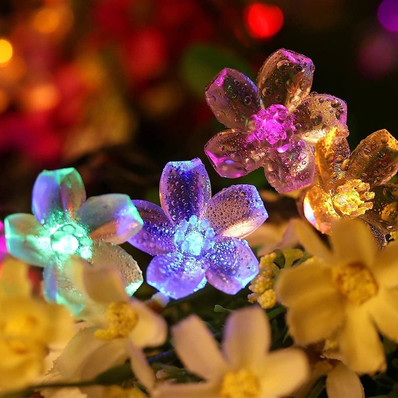 VELOCIOUS Velocious 16 Flower LED Curtain String Window Lights Indoor Outdoor Decoration for Diwali Christmas Wedding Party Home Patio Lawn with Battery Multicolor Pack of 1  - Image 5