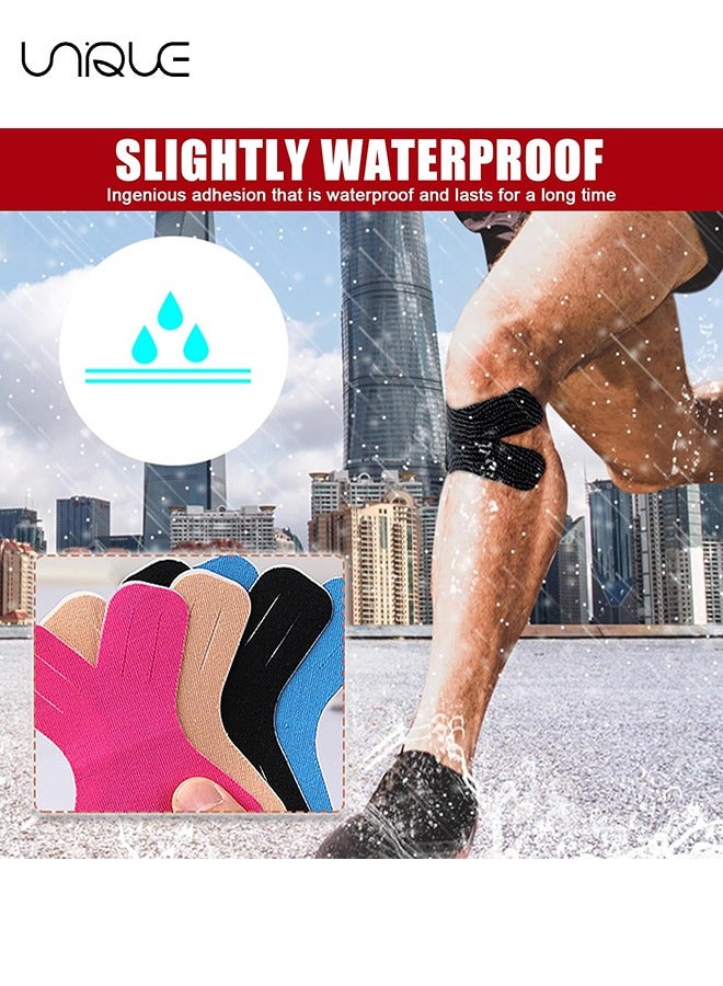 Unique 10 PCS Kinesiology Tape, Muscle Support Elastic Athletic Sports Tape Therapy Recovery Adhesive X Type for Knees, Joint, Shoulder Pain Relief (Skin Color)  - Image 4