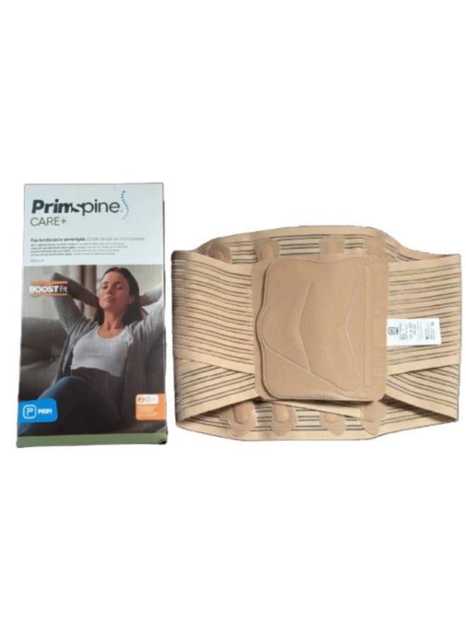 PRIM Spine Care+ Semirigid Lumbosacral Back Support Belt Beige with Breathable Stretch Fabric - Image 1