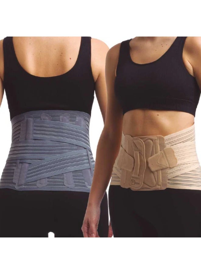 PRIM Spine Care+ Semirigid Lumbosacral Back Support Belt Beige with Breathable Stretch Fabric - Image 2