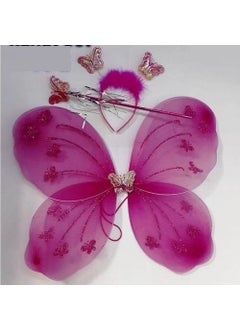 NIYET Intention Dark Pink Butterfly Wing Crown, Wand, Set Girl's Costume 